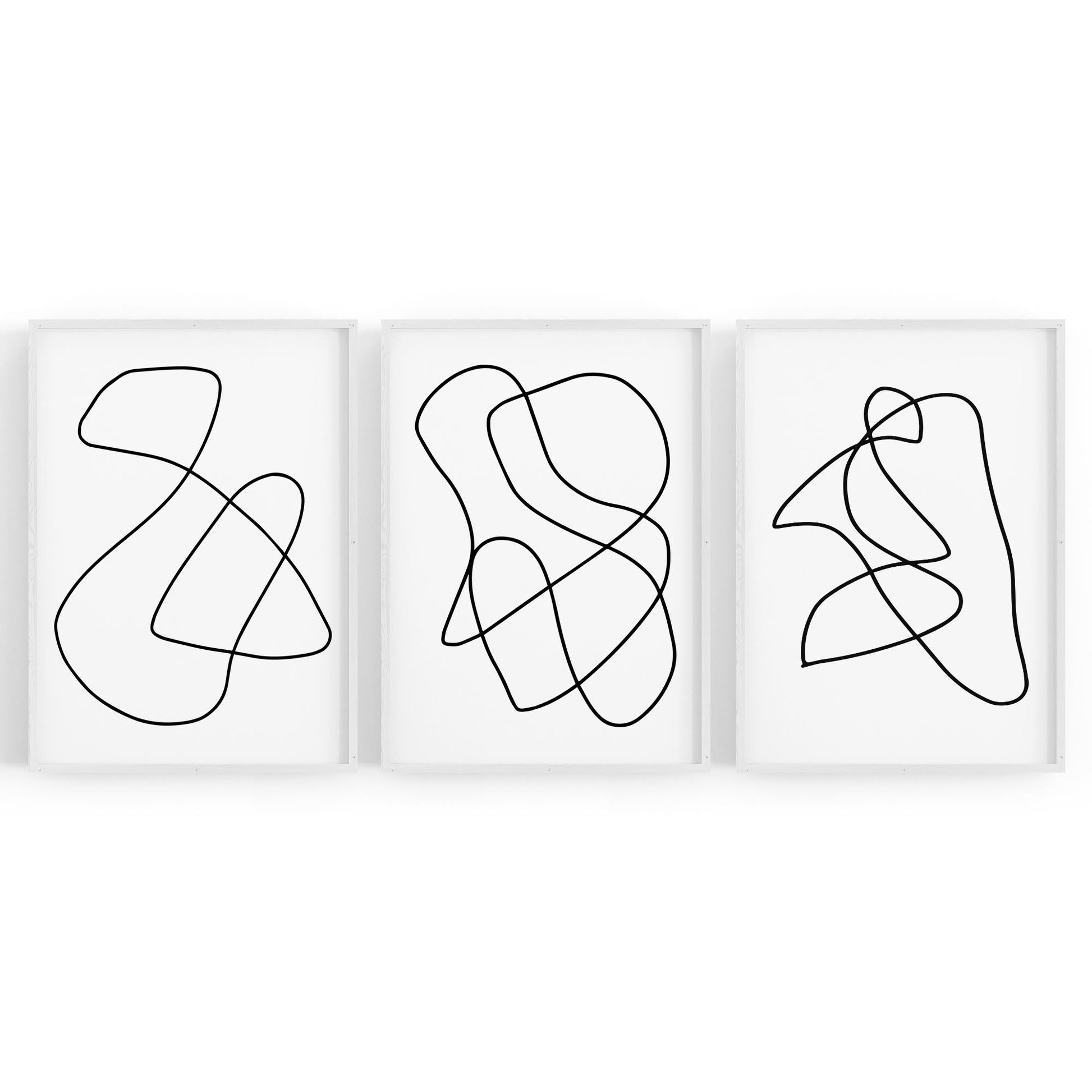 Set of Abstract Line Drawing Minimal Shape Wall Art #2 - The Affordable Art Company