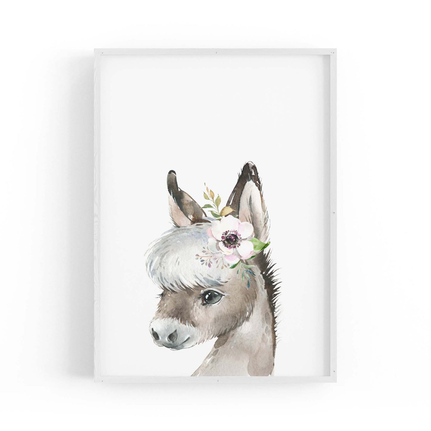 Cute Baby Donkey Nursery Animal Gift Wall Art - The Affordable Art Company