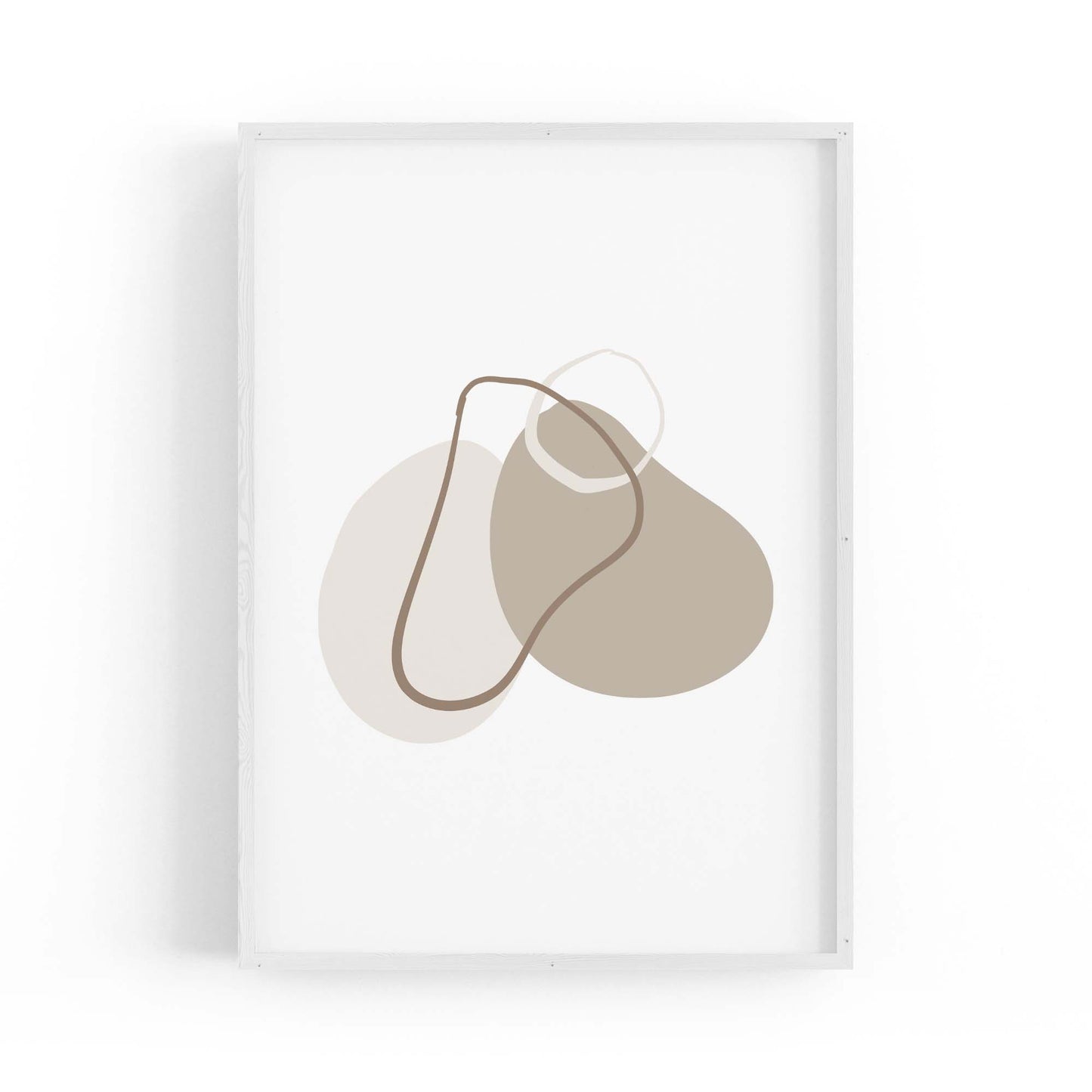Minimal Black & White Shapes Abstract Wall Art #2 - The Affordable Art Company