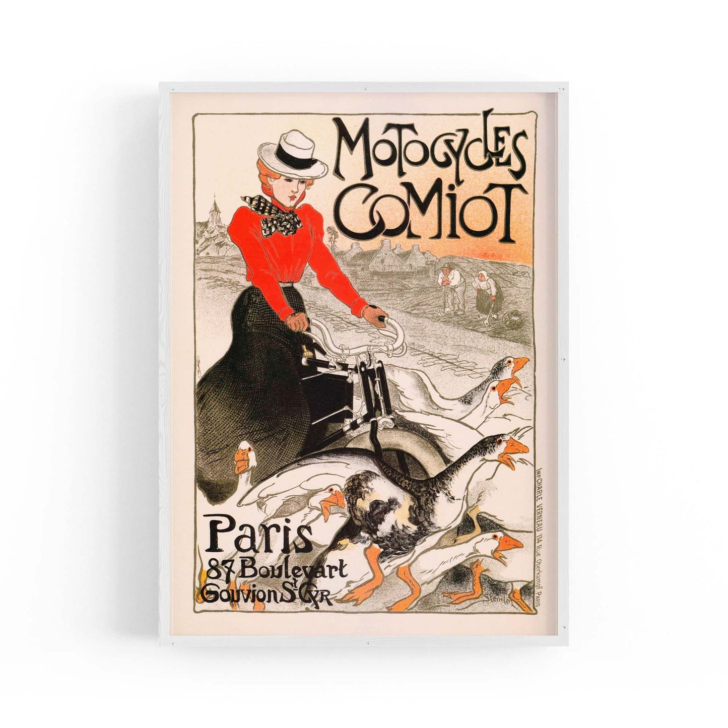 Motorcycles Comiot French Vintage Advert Wall Art - The Affordable Art Company