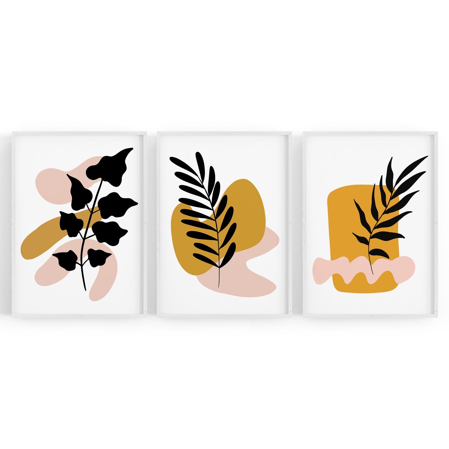 Set of Abstract Minimal Floral Drawings Wall Art - The Affordable Art Company