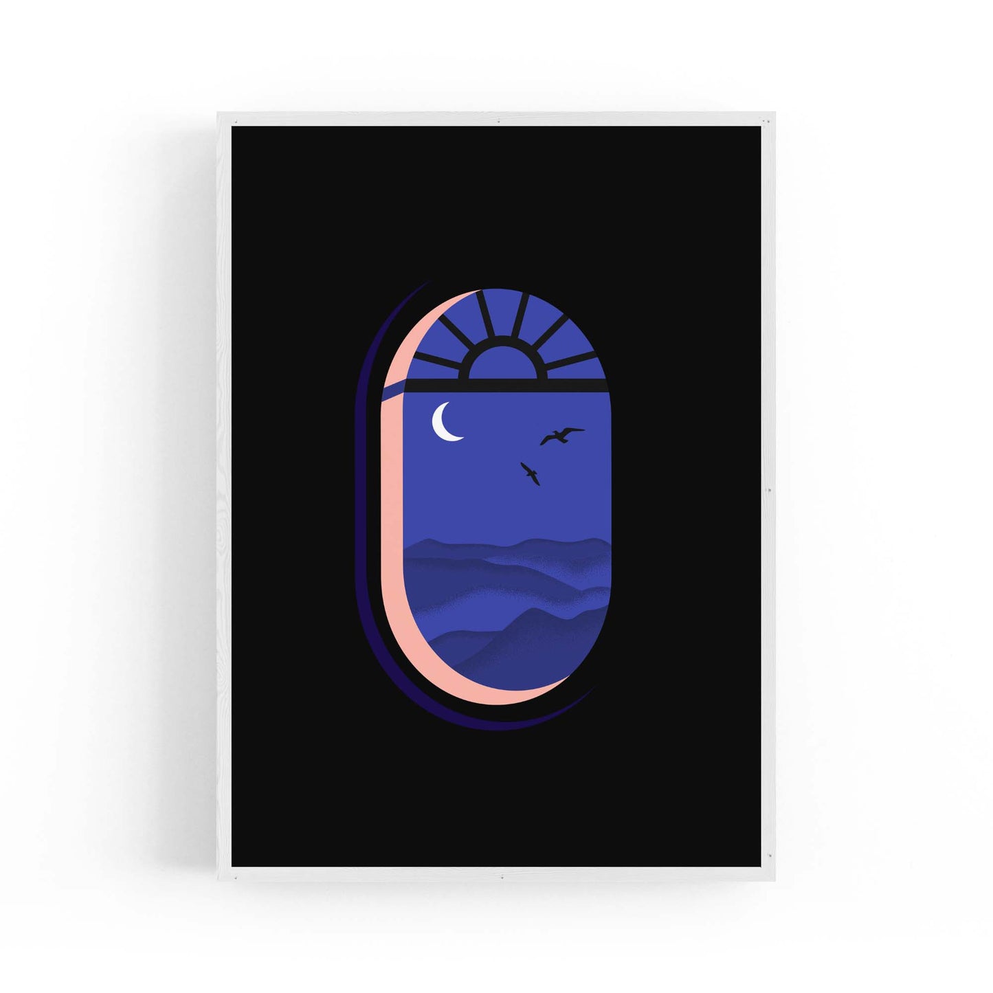 Retro Evening Window Minimal Wall Art - The Affordable Art Company