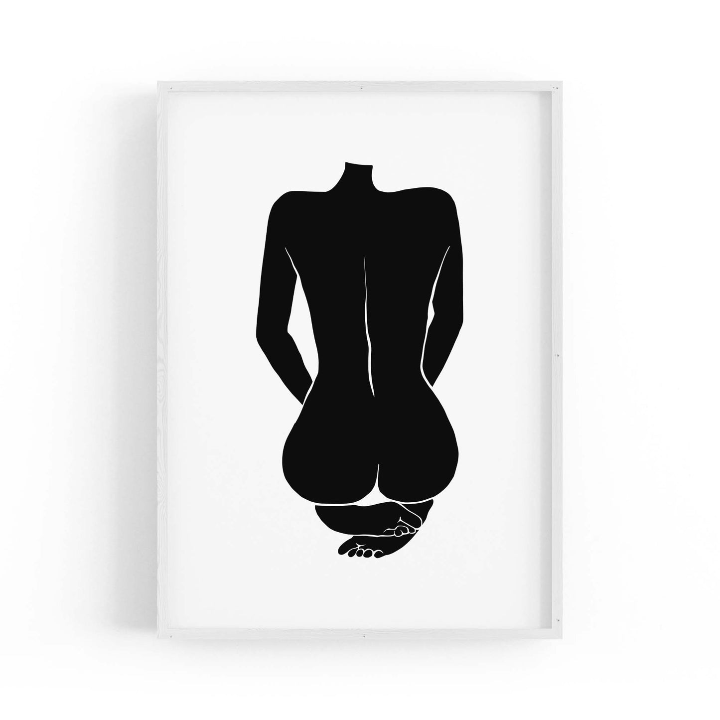 Abstract Nude Woman Artwork Minimal Wall Art - The Affordable Art Company