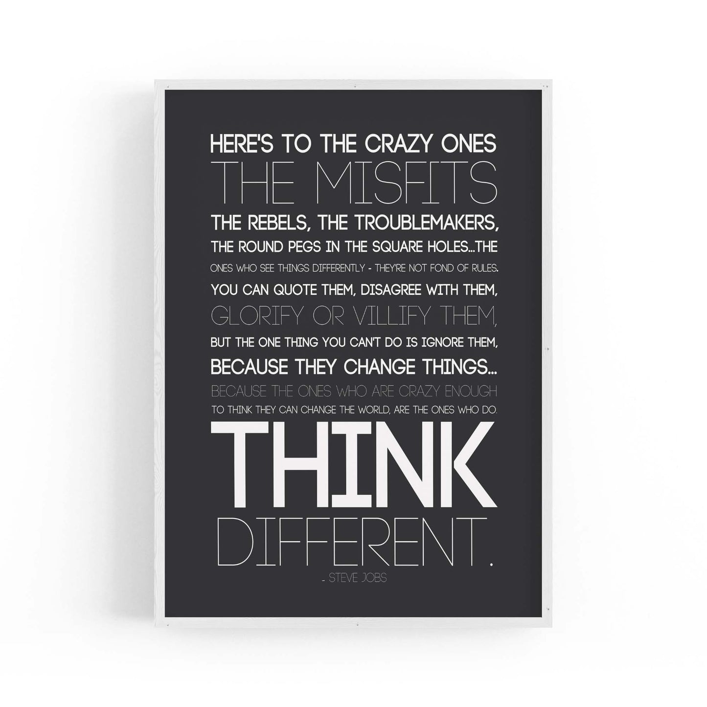 "Think Different" Steve Jobs Office Quote Wall Art - The Affordable Art Company