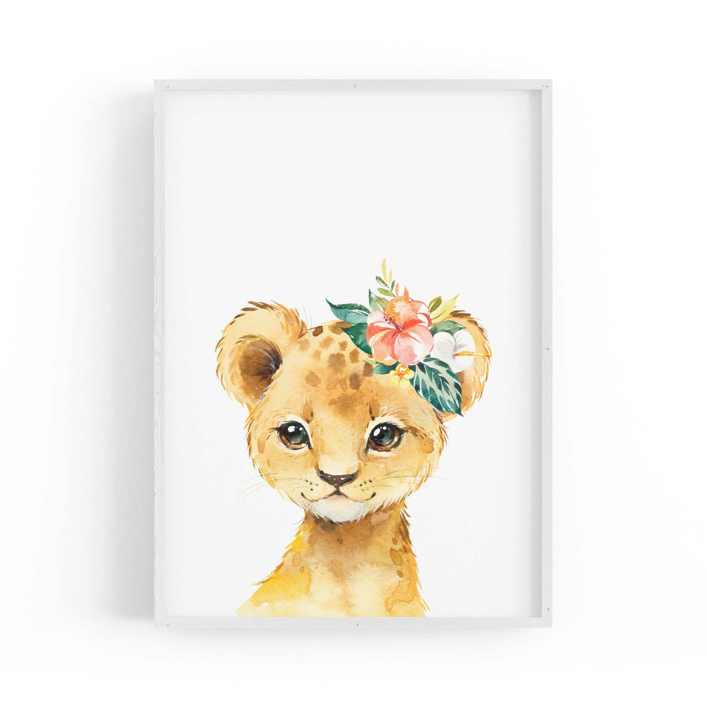 Cute Baby Lion Nursery Animal Gift Wall Art - The Affordable Art Company