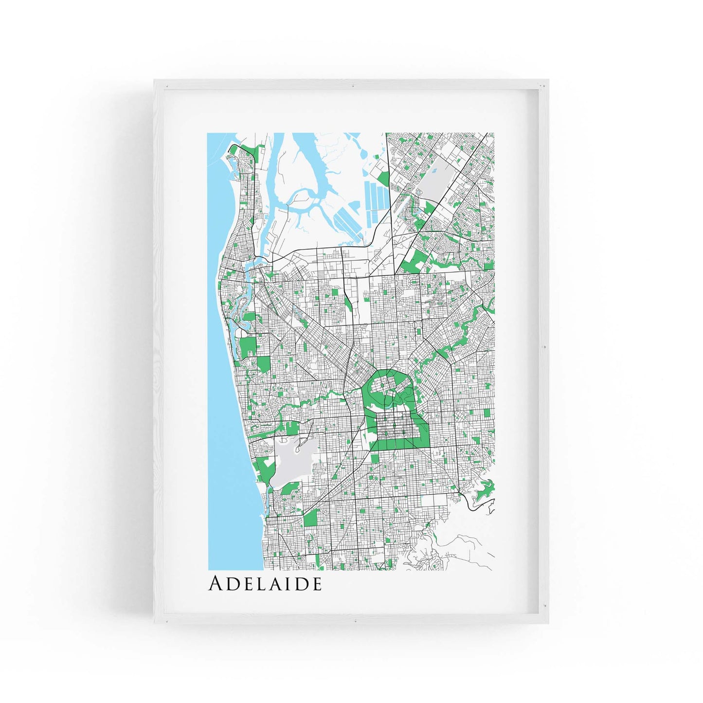 Minimal Adelaide Map South Australia Wall Art - The Affordable Art Company