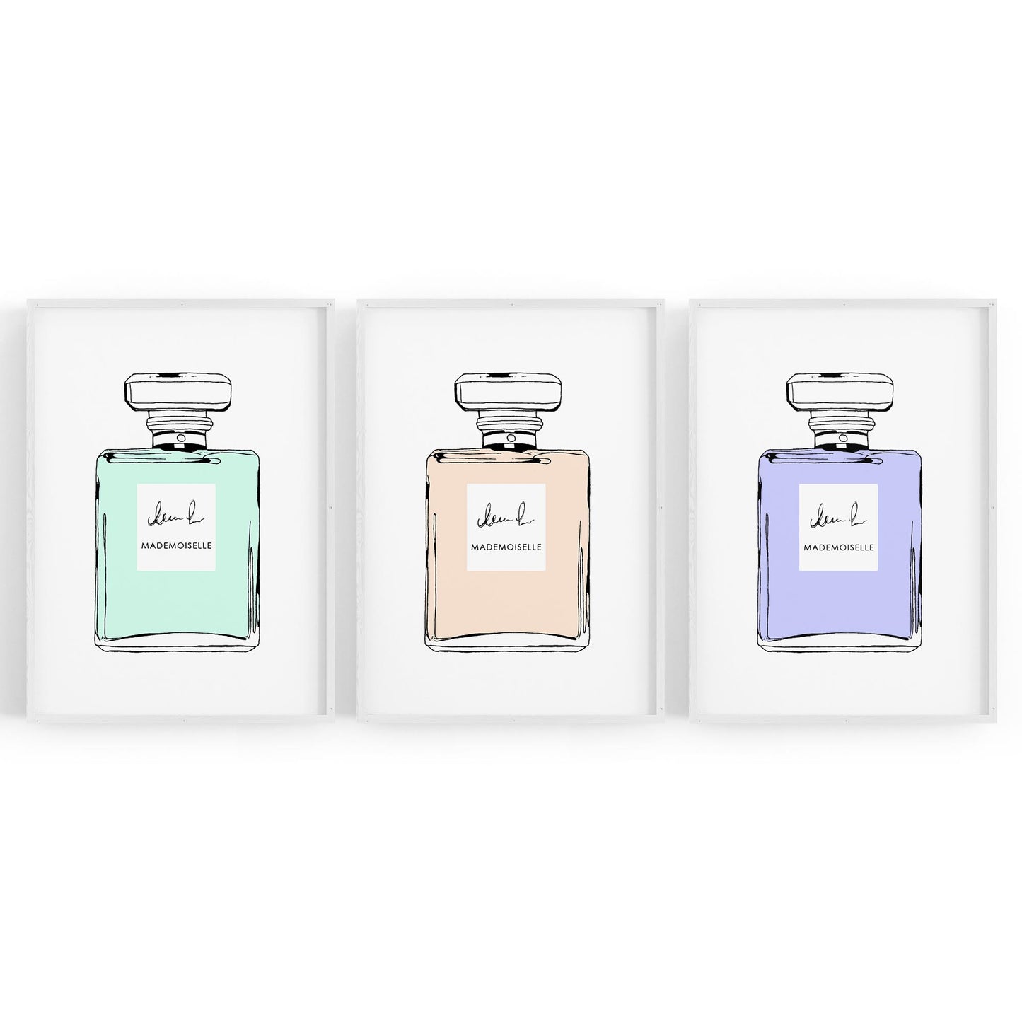 Set of Perfume Bottle Fashion Bedroom Wall Art #4 - The Affordable Art Company
