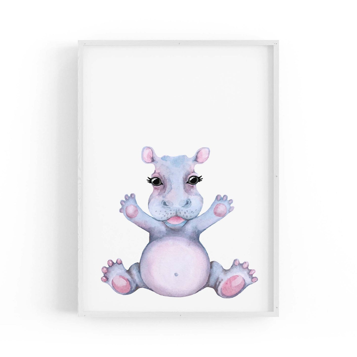 Cute Baby Hippo Nursery Animal Gift Wall Art #1 - The Affordable Art Company