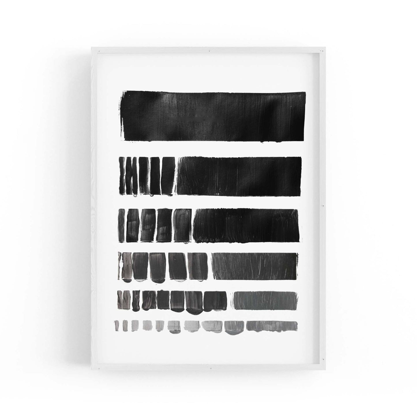 Black Brush Strokes Abstract Minimal Wall Art - The Affordable Art Company
