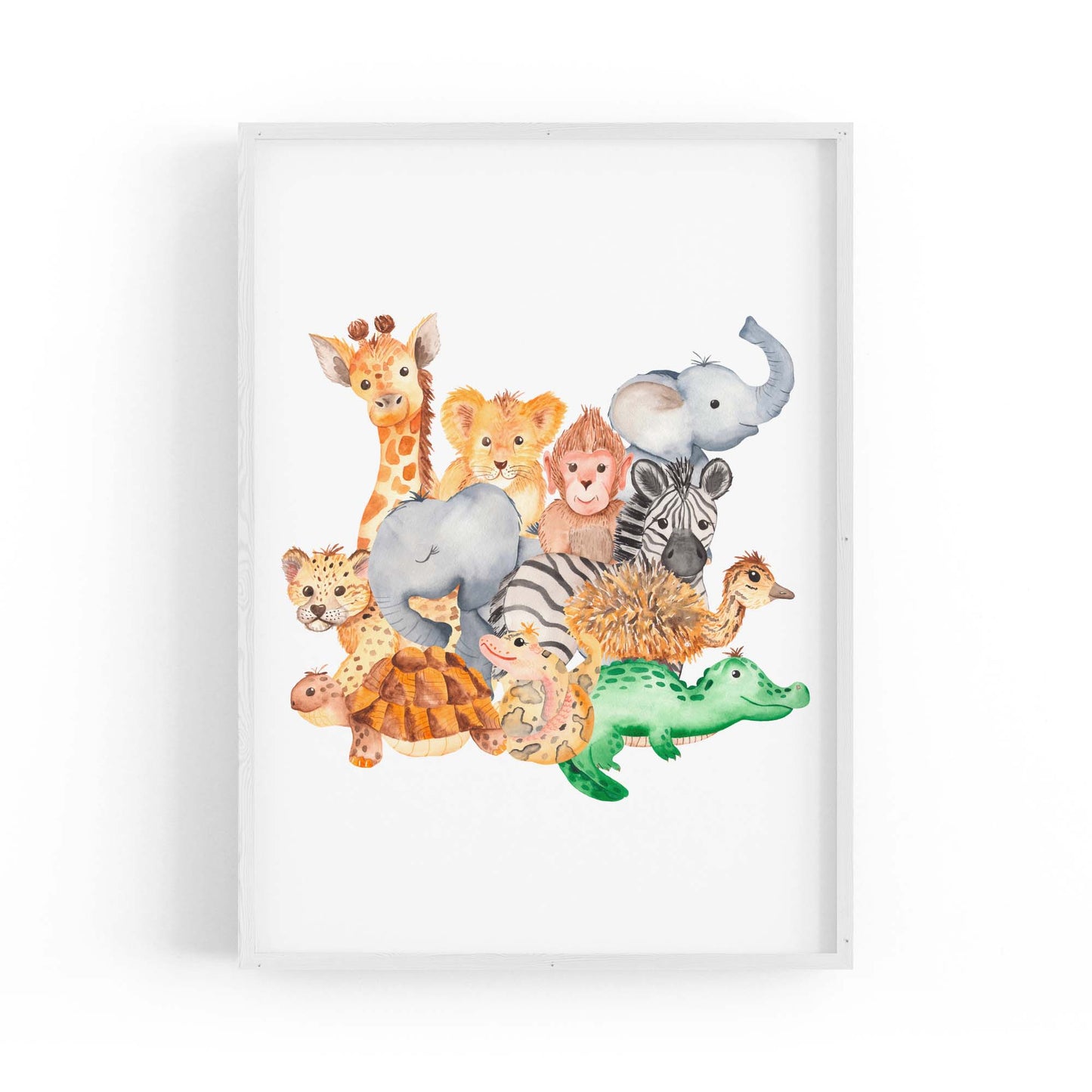 Safari Animal Group Painting Nursery Wall Art #2 - The Affordable Art Company