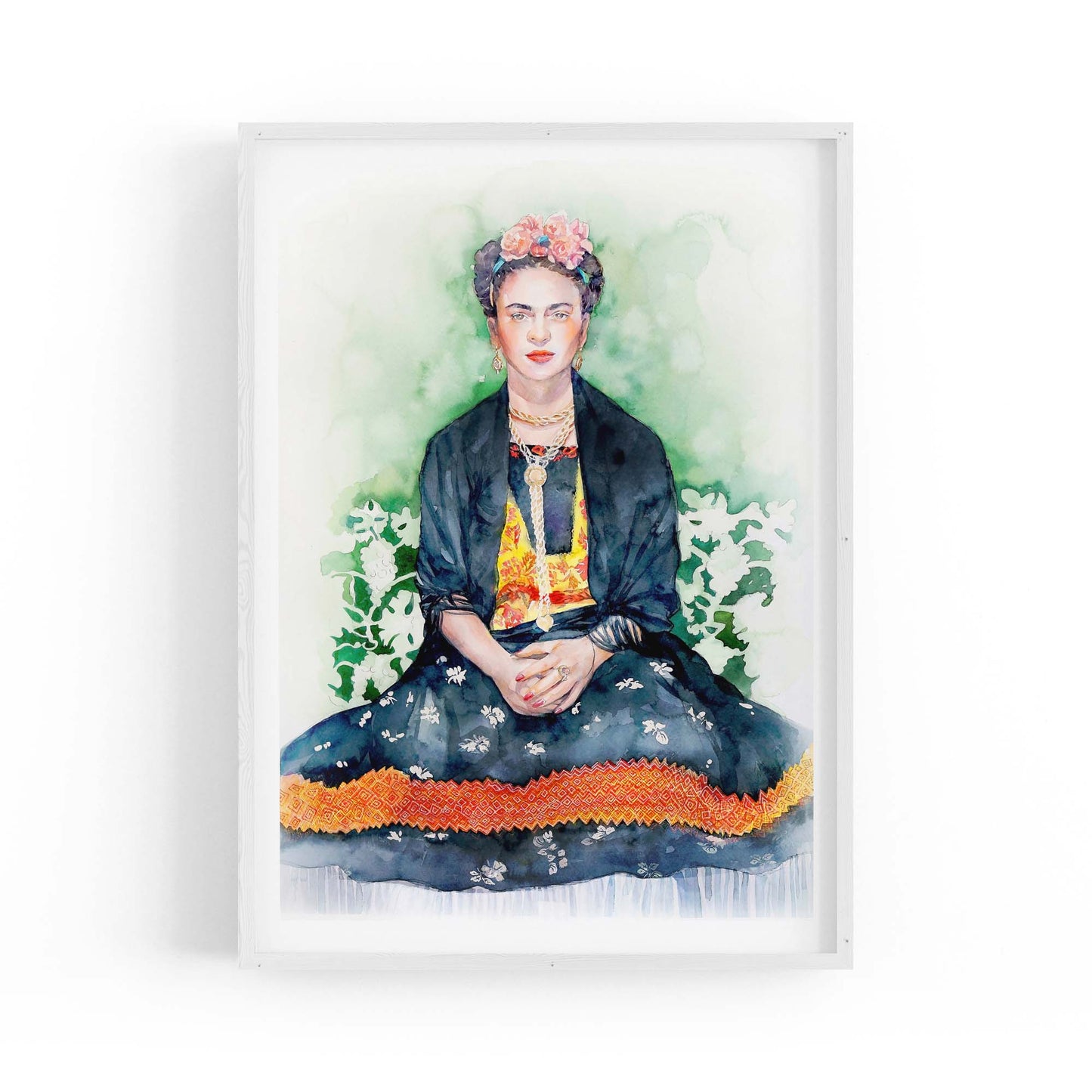 Frida Kahlo Watercolour Painting Fashion Wall Art - The Affordable Art Company