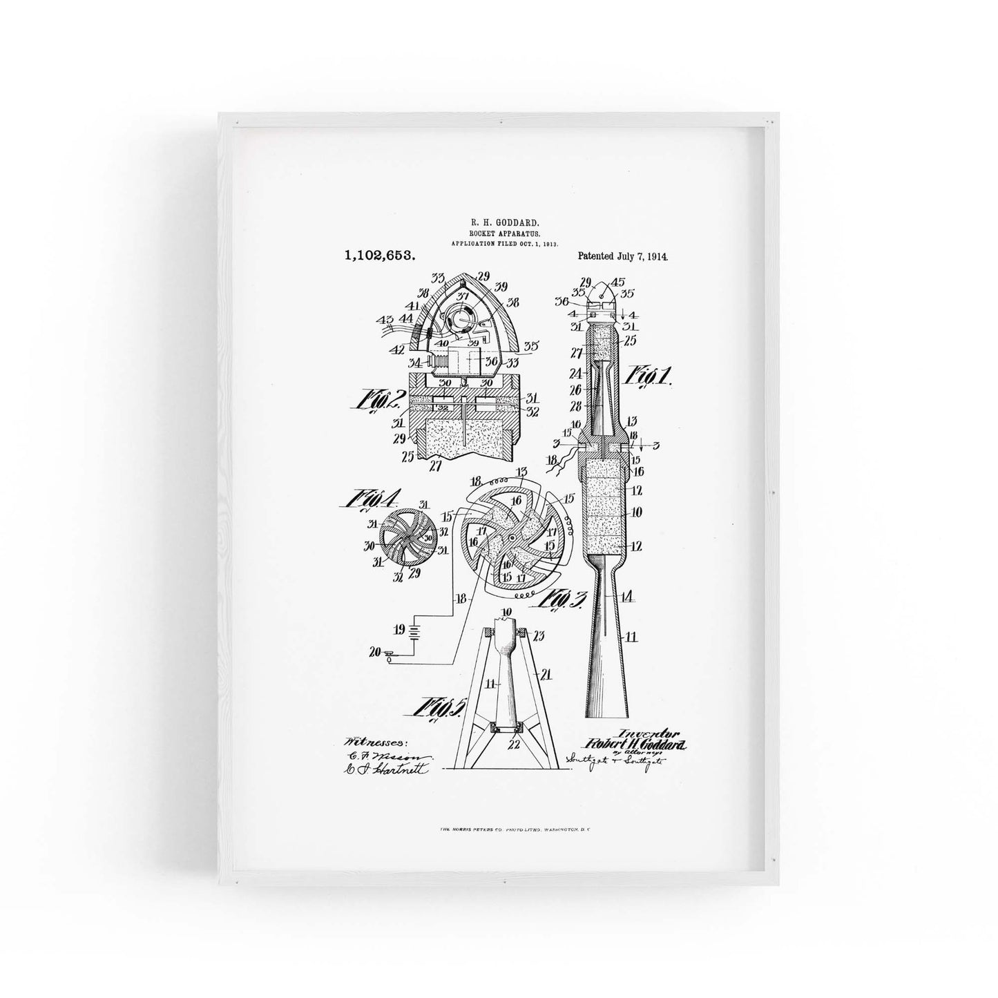 Vintage Rocket Patent Engineering Wall Art #2 - The Affordable Art Company