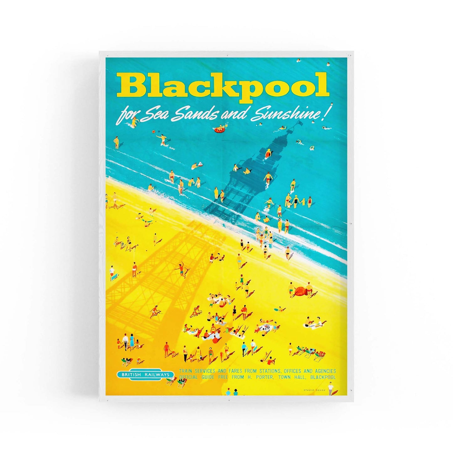 Blackpool, England Vintage Travel UK Wall Art - The Affordable Art Company