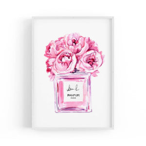 Pink Minimal Perfume Bottle Fashion Wall Art #1 - The Affordable Art Company