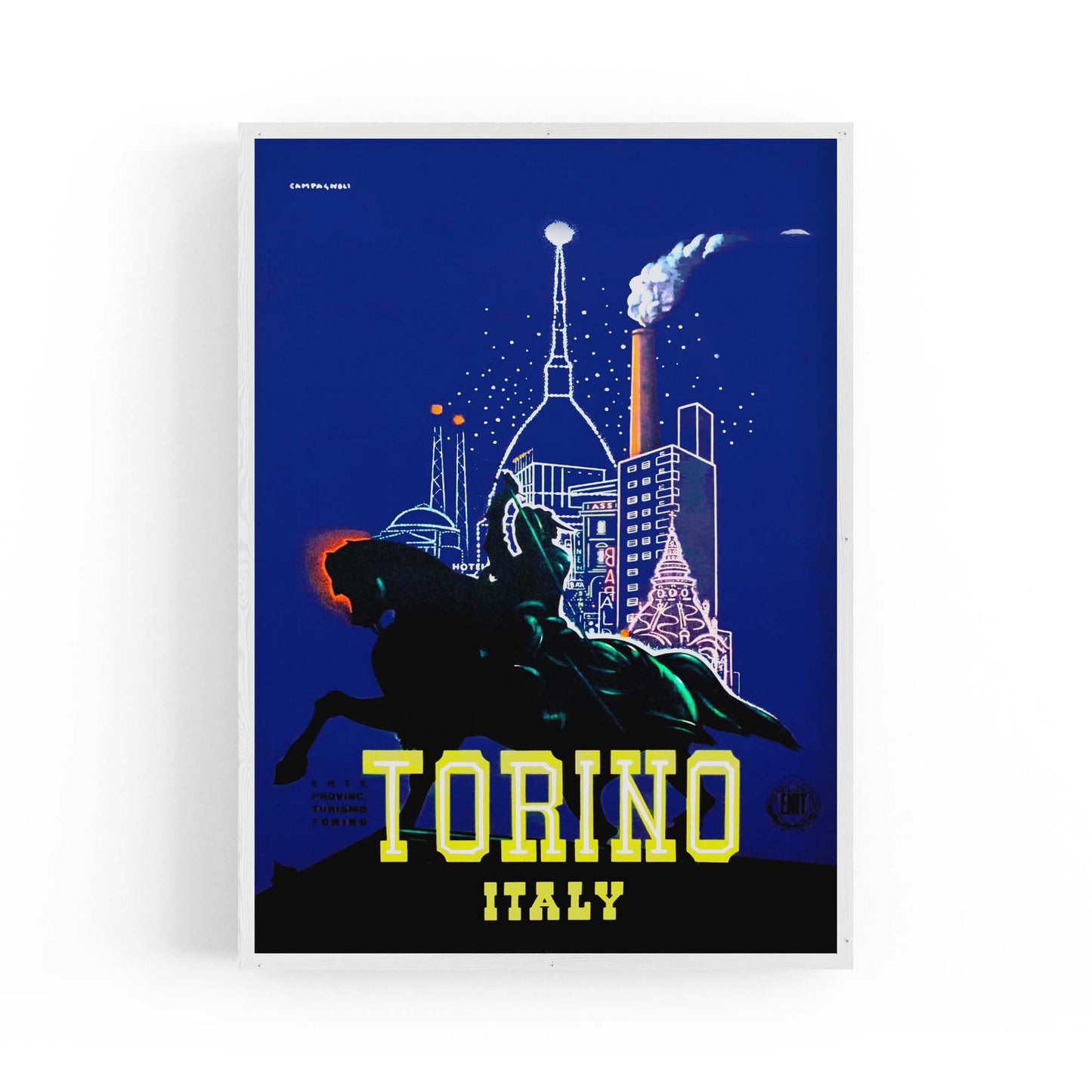 Torino Italy Vintage Travel Advert Wall Art - The Affordable Art Company