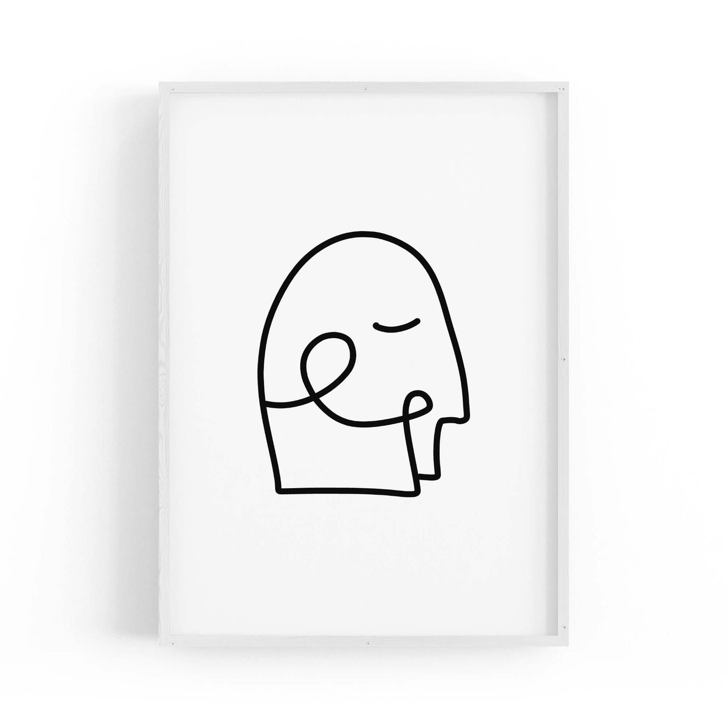 Minimal Abstract Line Face Modern Wall Art #7 - The Affordable Art Company