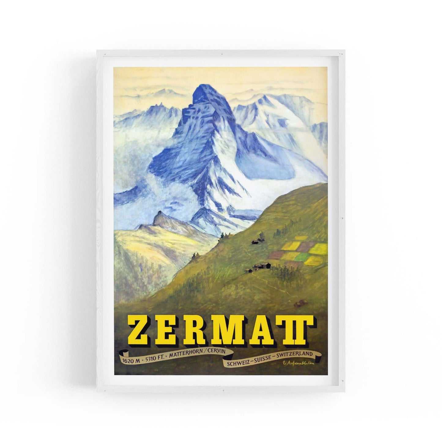 Zermatt Switzerland Vintage Travel Advert Wall Art - The Affordable Art Company