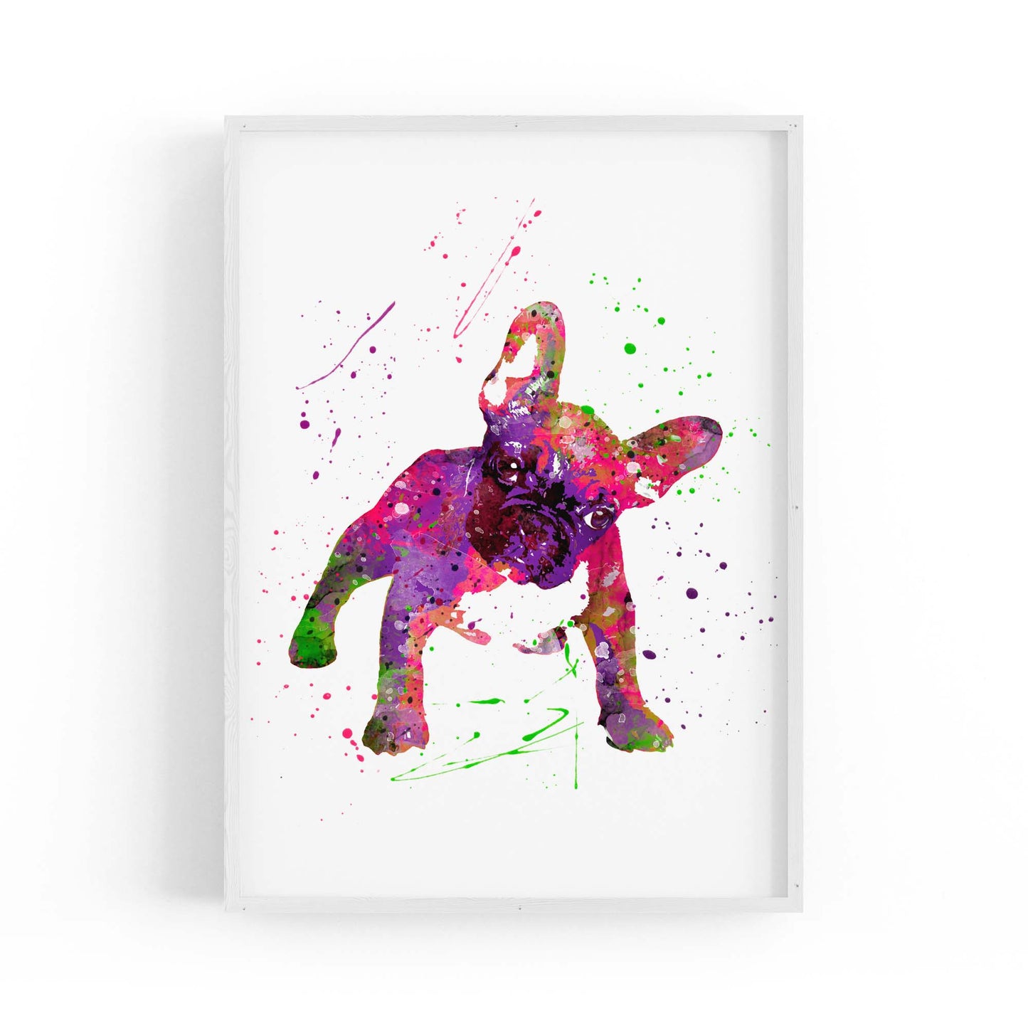 Watercolour Boston Terrier Dog Wall Art - The Affordable Art Company