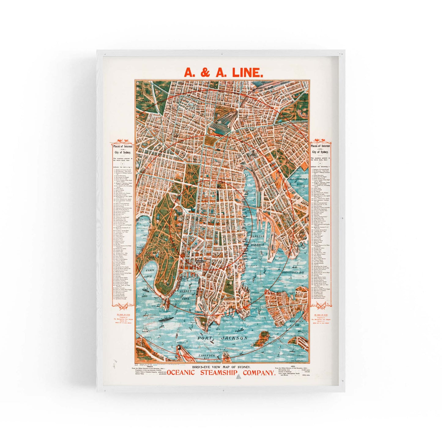 Sydney Vintage Map Australian Old Wall Art #3 - The Affordable Art Company