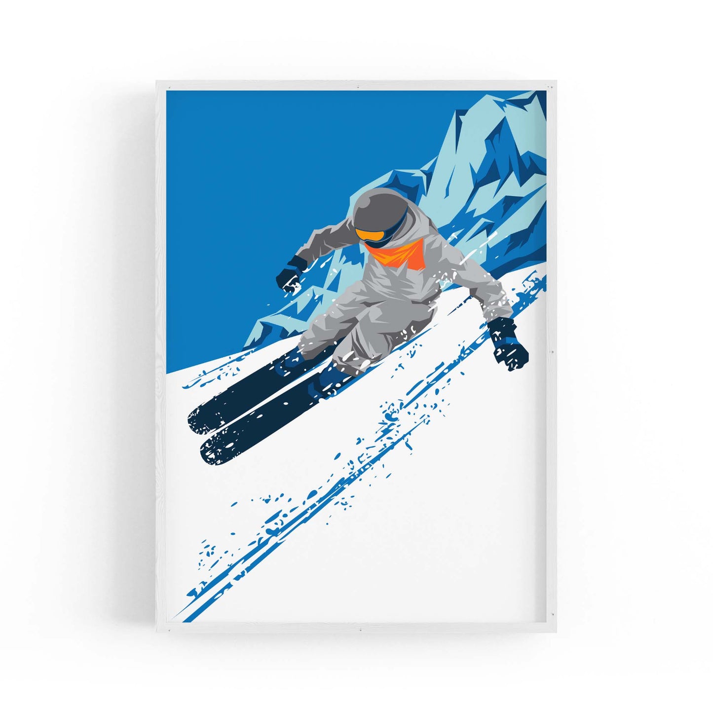 Retro Ski Winter Vintage Snow Cabin Wall Art #1 - The Affordable Art Company
