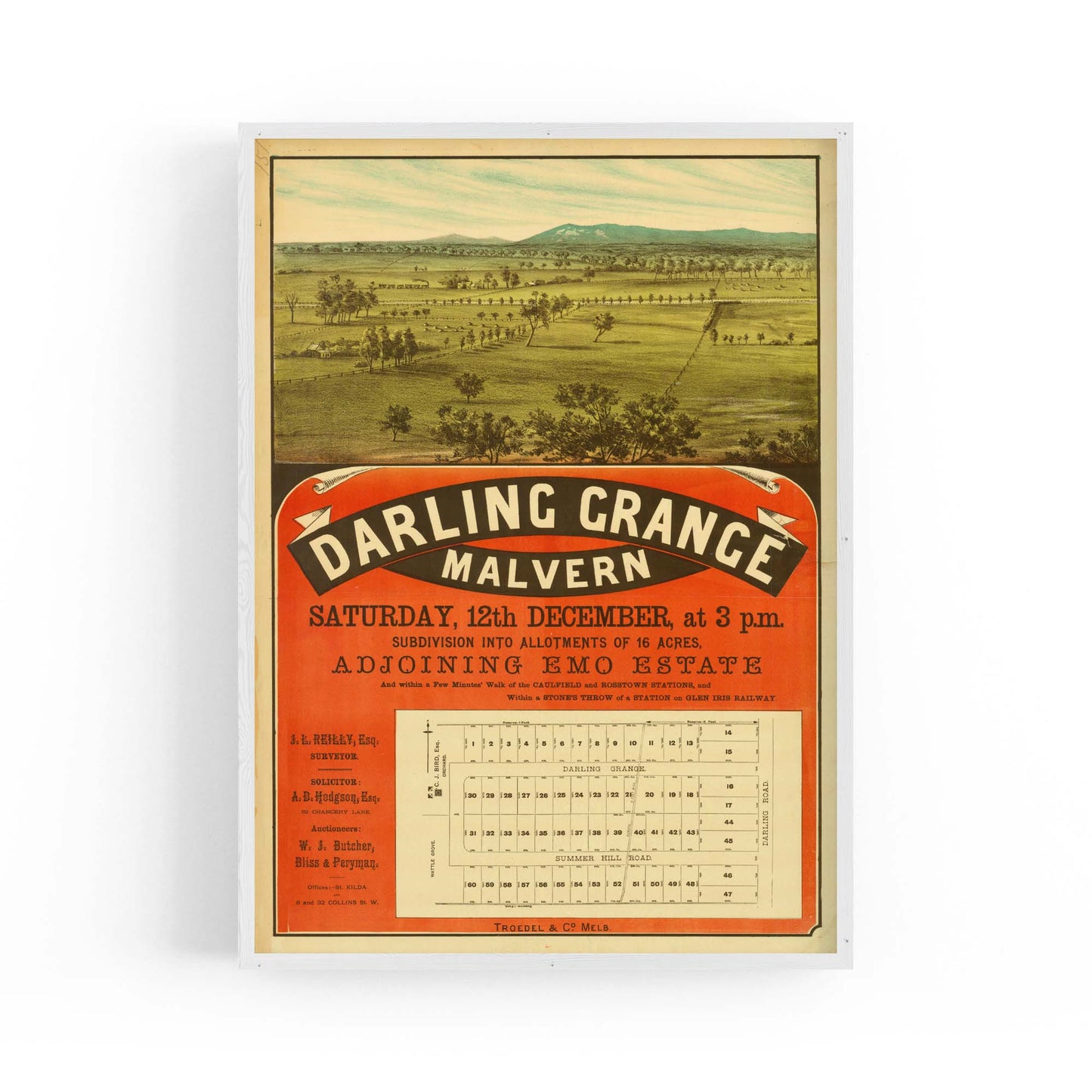 Malvern Melbourne Vintage Real Estate Advert Art #2 - The Affordable Art Company