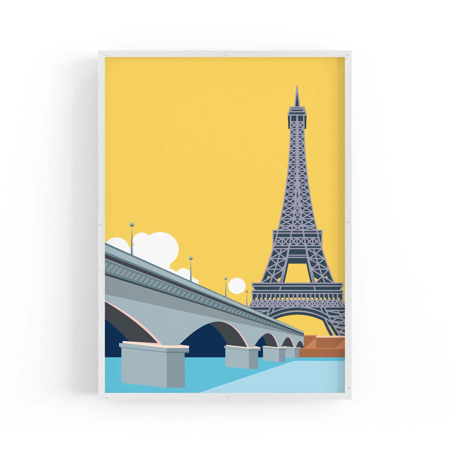 Retro Eiffel Tower Paris Travel Vintage Wall Art - The Affordable Art Company