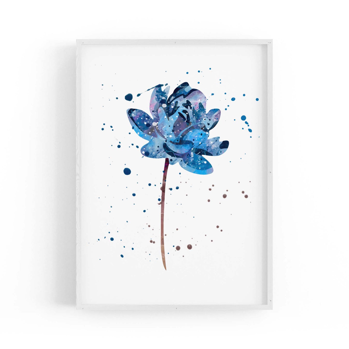Scandi Blue Flower Design Minimal Kitchen Wall Art #3 - The Affordable Art Company