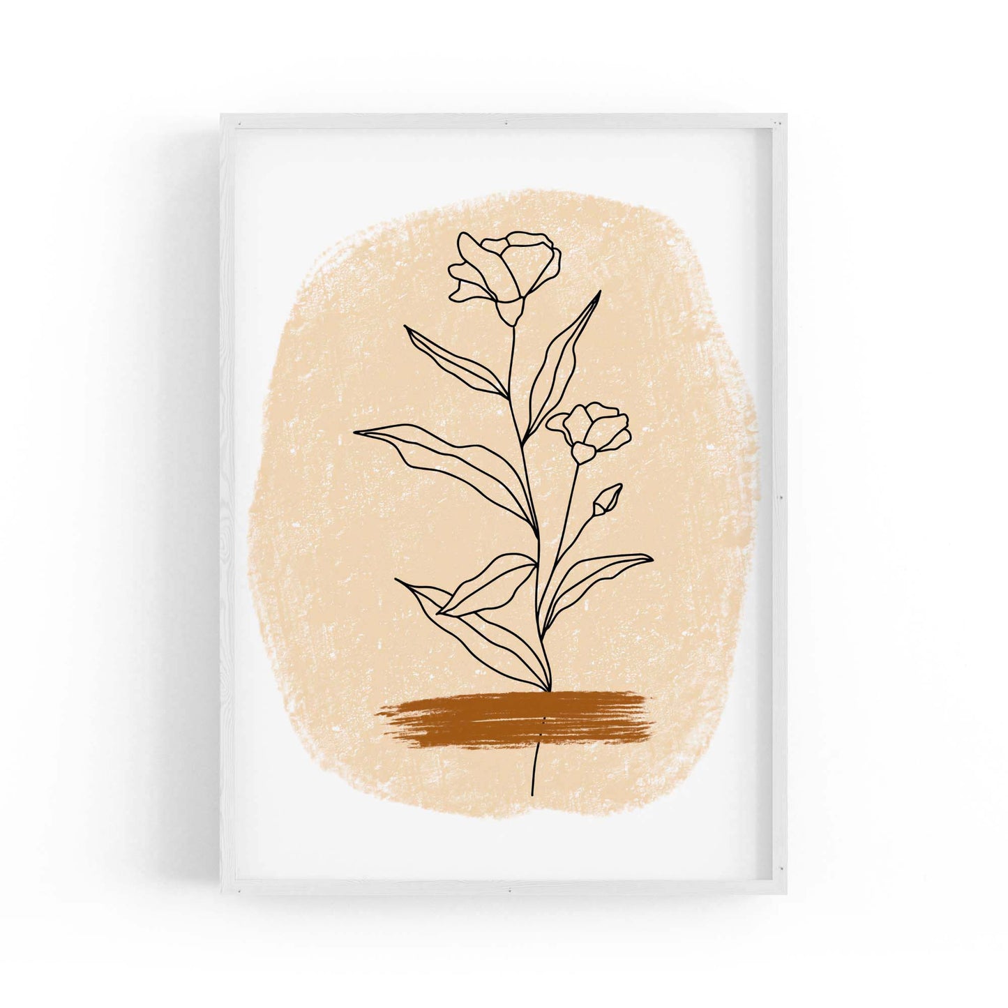 Minimal Floral Abstract Flower Drawing Wall Art #1 - The Affordable Art Company