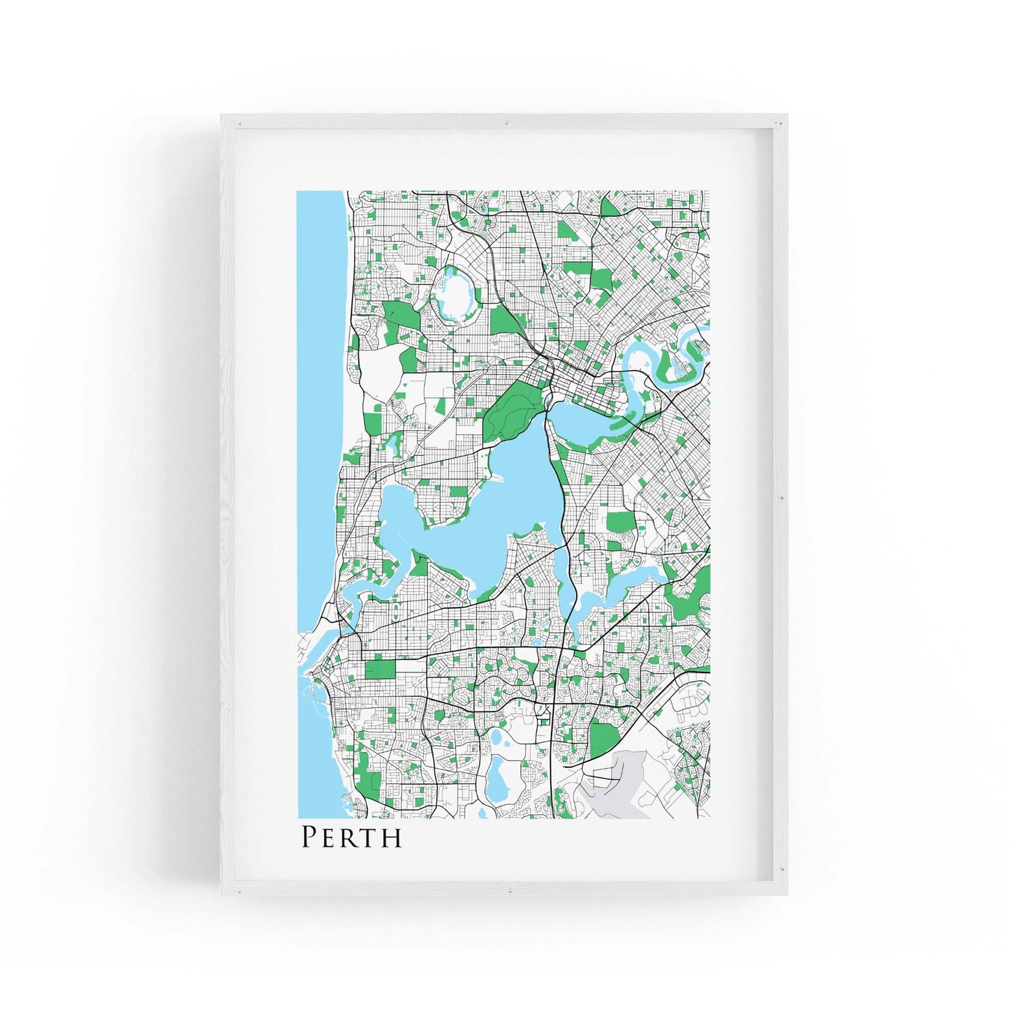 Minimal Perth Map Western Australia Wall Art - The Affordable Art Company