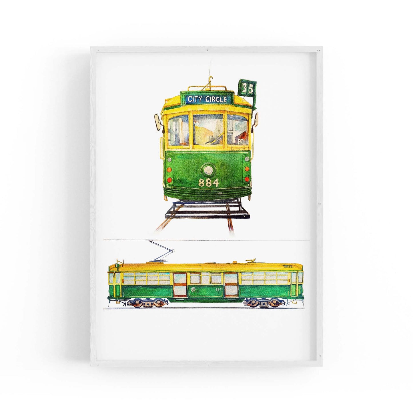 Melbourne Tram Painting Original Wall Art - The Affordable Art Company