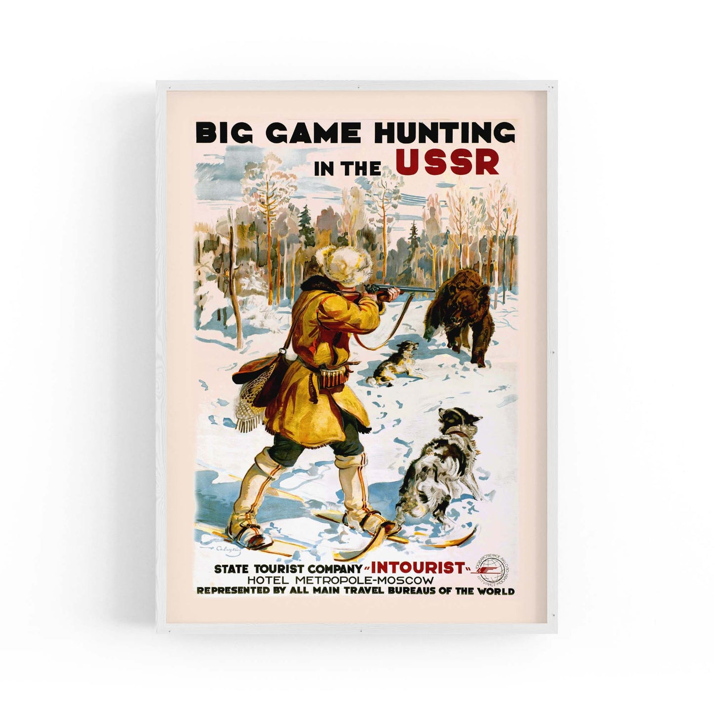 Big Game Hunting in the USSR Vintage Wall Art - The Affordable Art Company