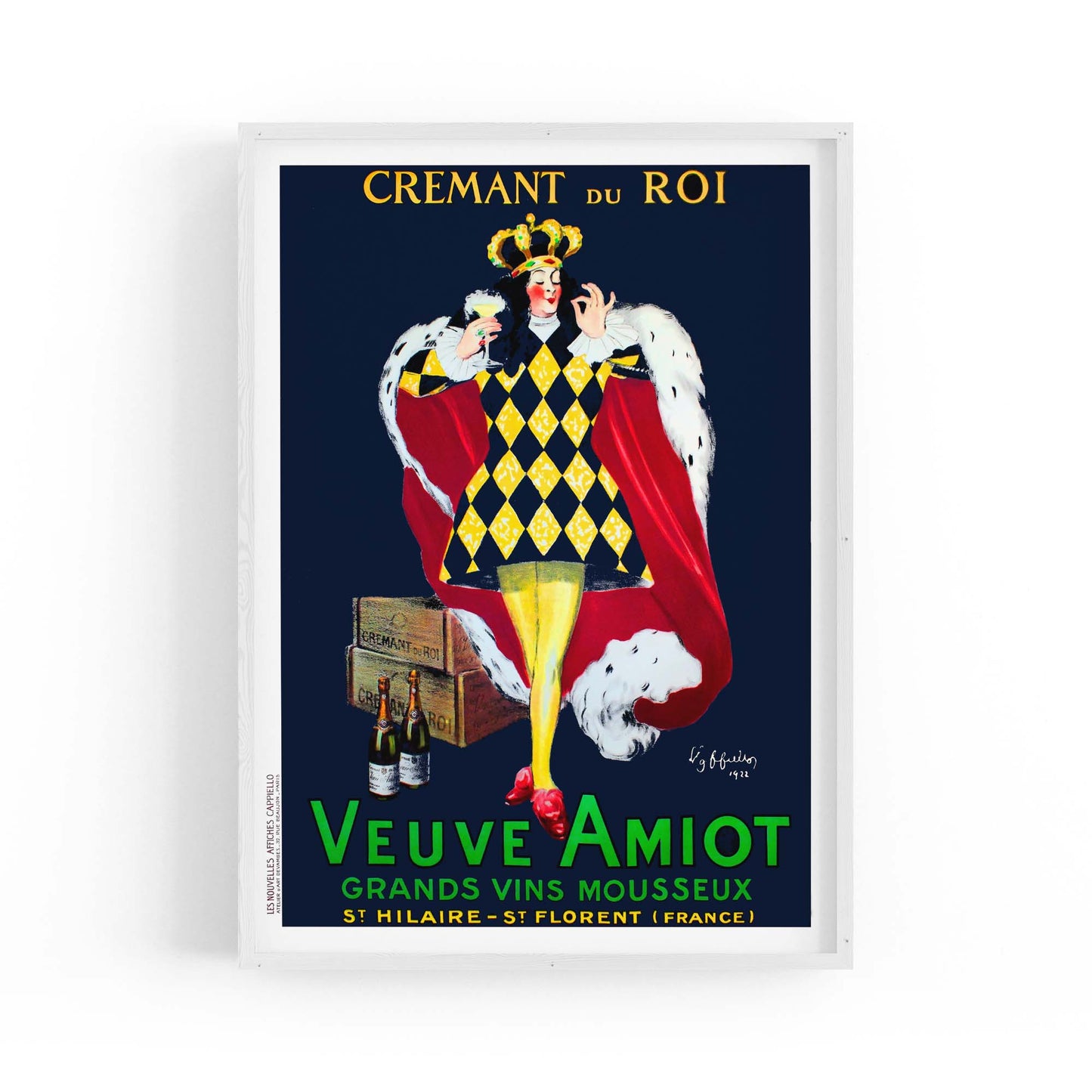 Cremant du Roi Veuve Amiot Vintage Drinks Advert Wall Art - The Affordable Art Company