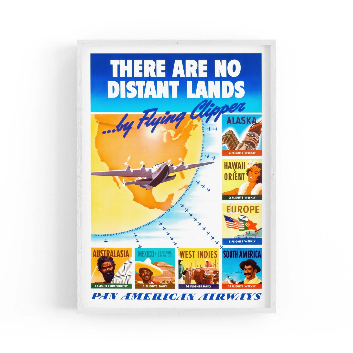 Pan American Airways "Distant Lands" Vintage Travel Advert Wall Art - The Affordable Art Company