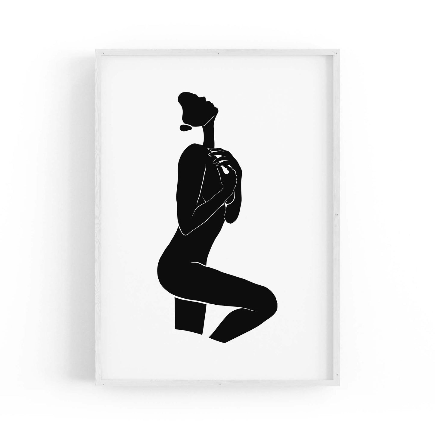 Minimal Nude Woman Female Shape Wall Art - The Affordable Art Company
