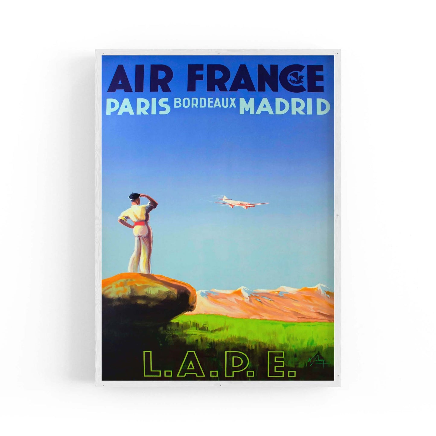 Paris, Bordeaux & Madrid by Air France Vintage Travel Advert Wall Art - The Affordable Art Company