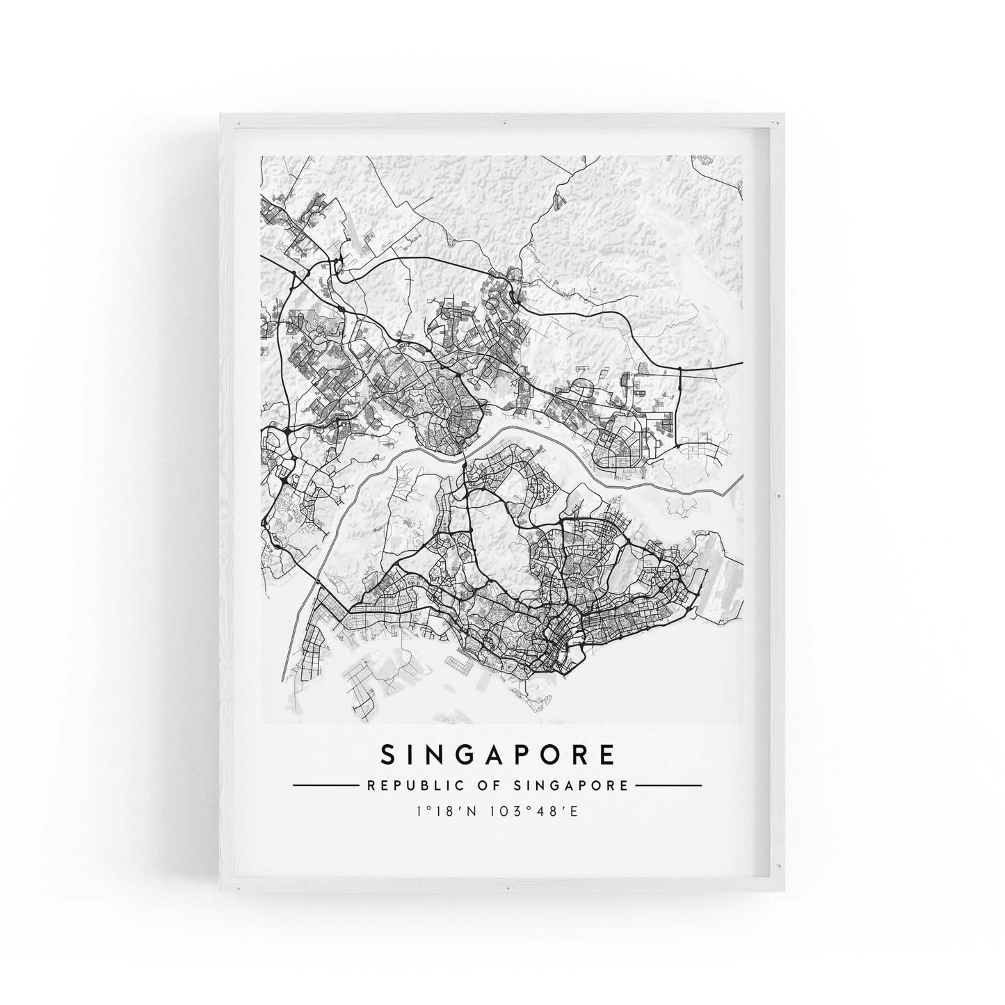 Singapore Minimal Map Wall Art - The Affordable Art Company