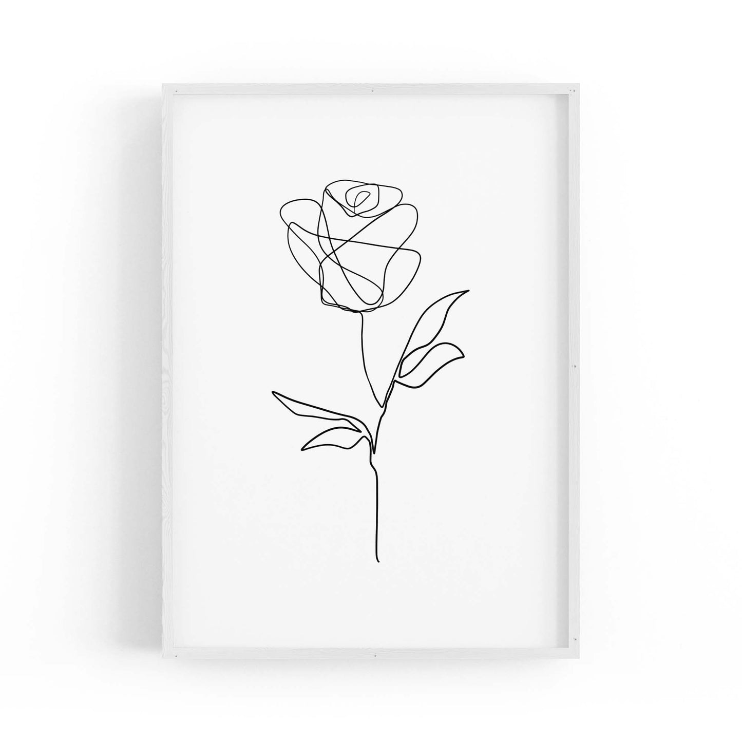 Minimal Line Flower Drawing Wall Art #2 - The Affordable Art Company