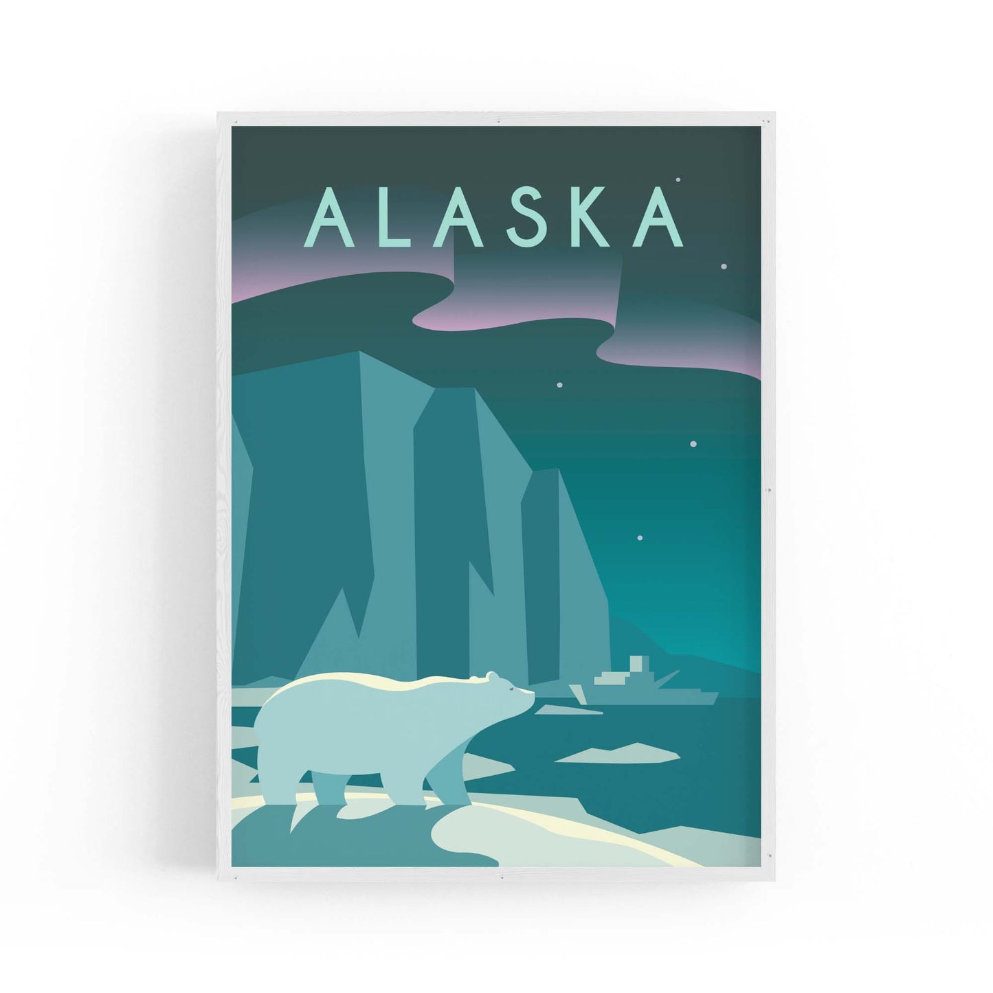 Retro Alaska USA World Travel Vintage Wall Art - The Affordable Art Company