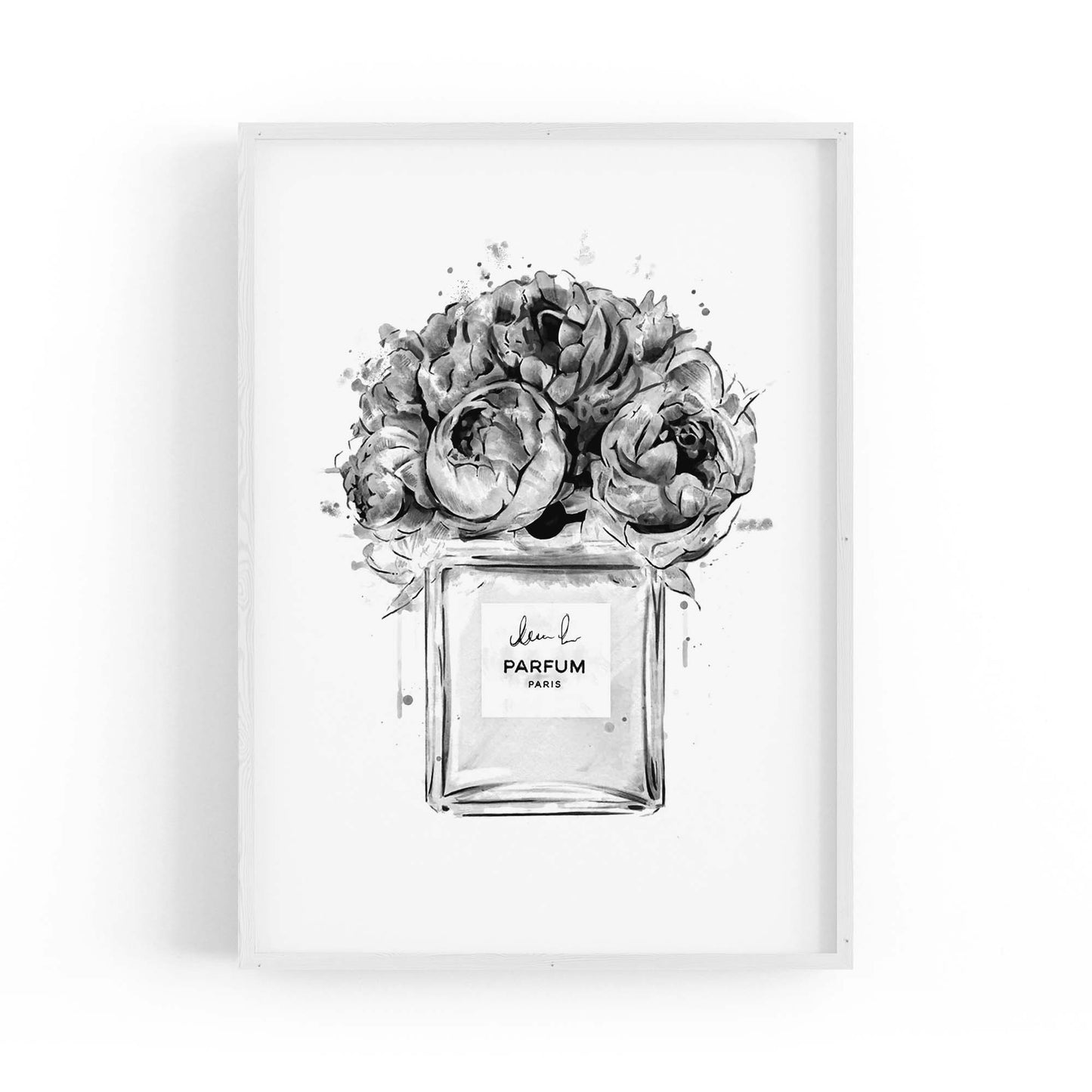 Black and White Perfume Bottle Fashion Wall Art - The Affordable Art Company