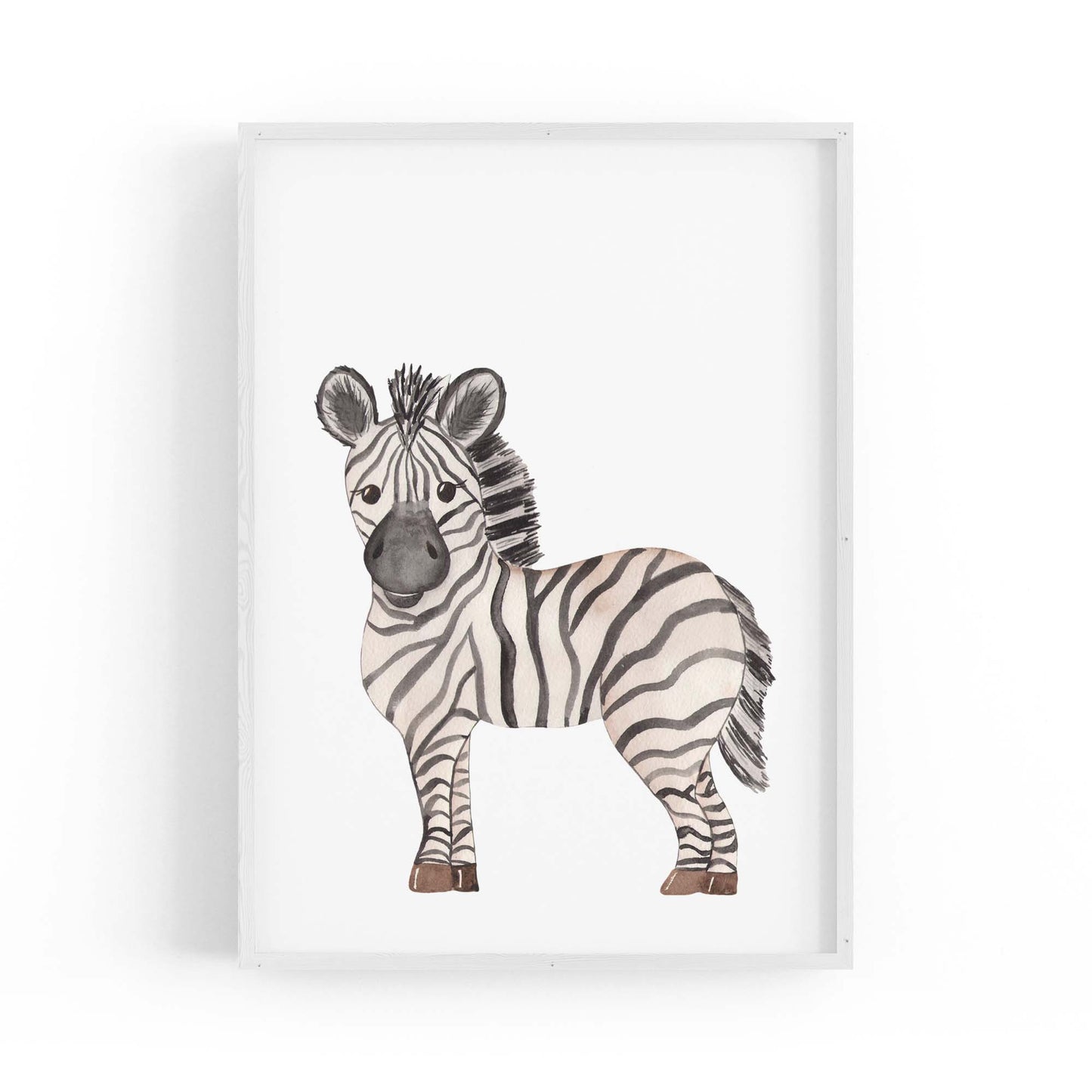 Cartoon Zebra Cute Nursery Baby Animal Art #2 - The Affordable Art Company