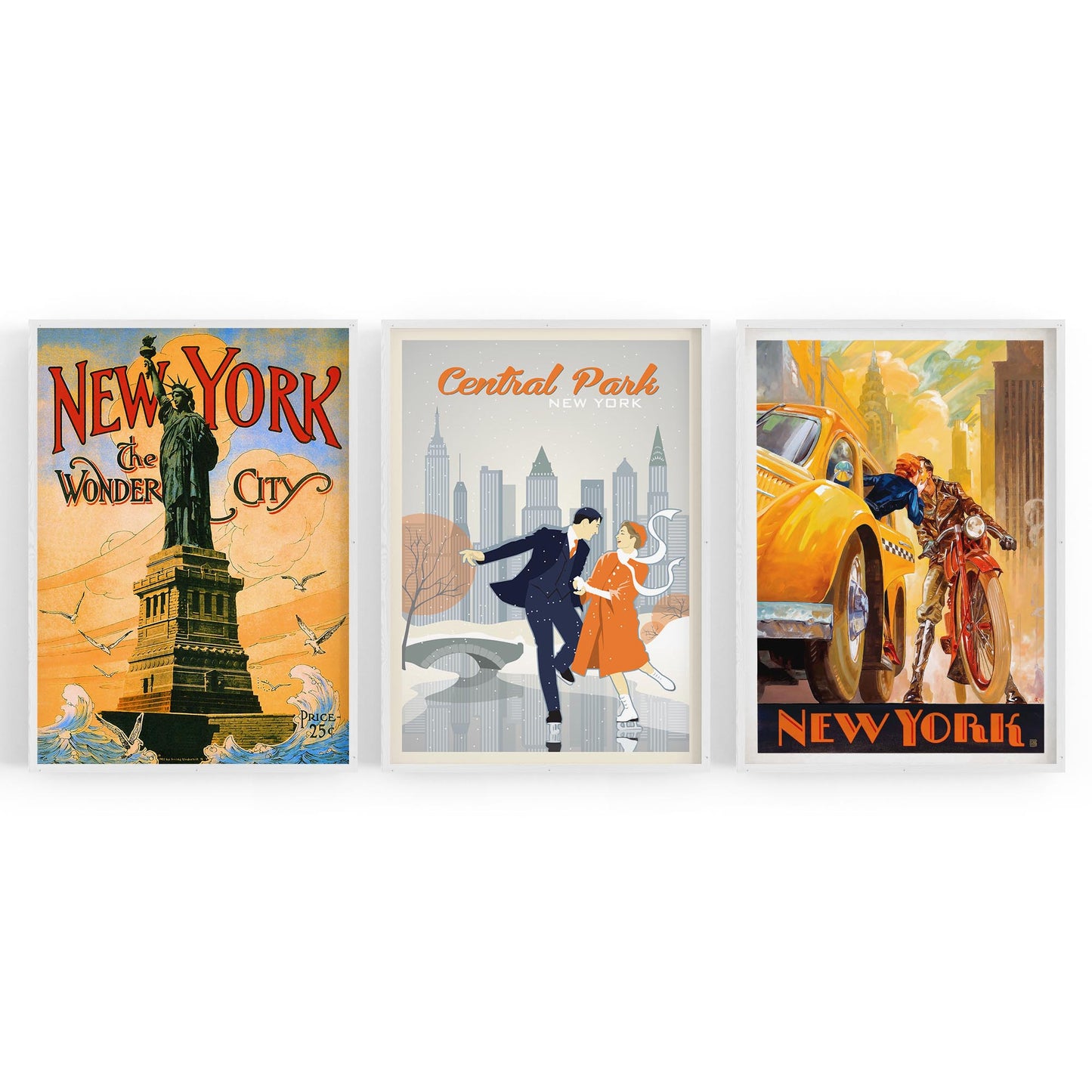 Set of Vintage New York Travel Advert Wall Art - The Affordable Art Company