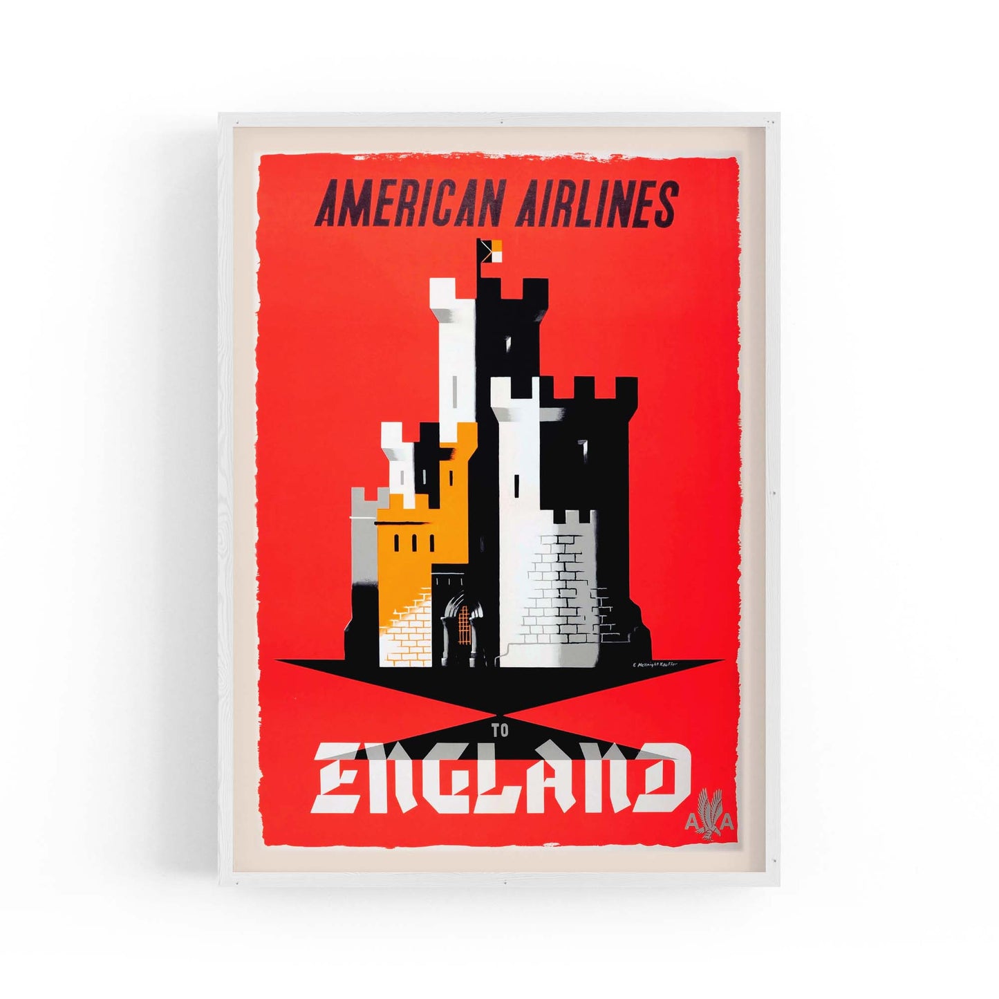 American Airlines - England Vintage Travel Wall Art - The Affordable Art Company