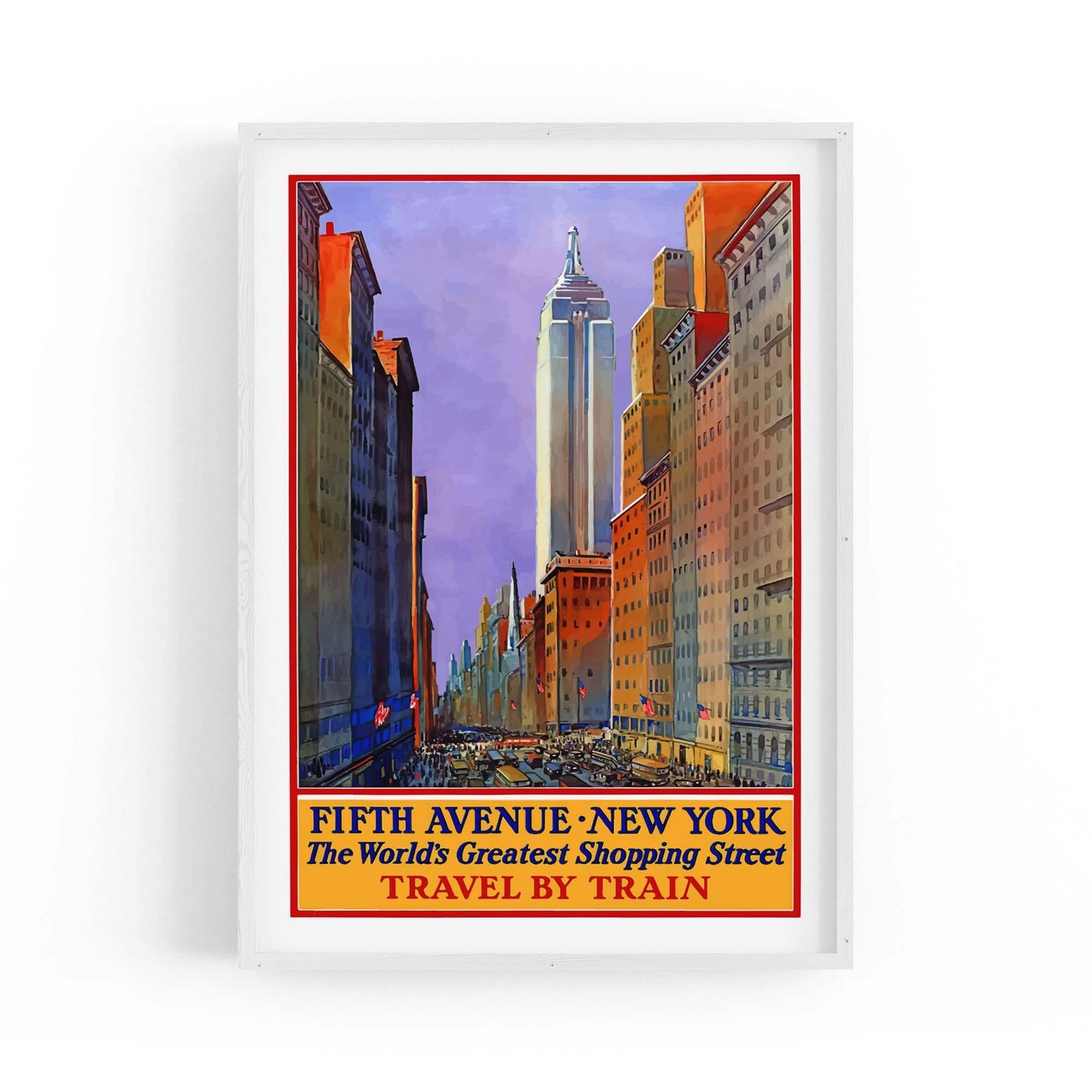 Fifth Ave, New York Vintage Travel Wall Art - The Affordable Art Company