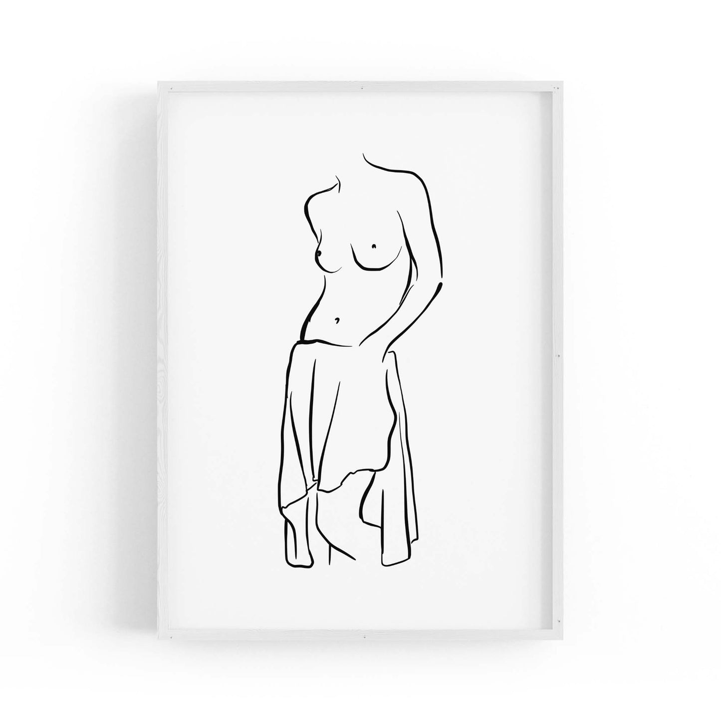 Elegant Female Nude Minimal Drawing Wall Art - The Affordable Art Company