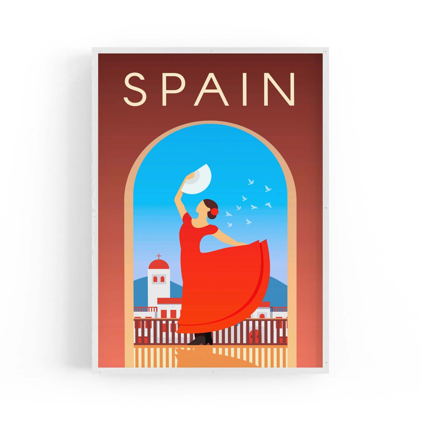 Retro Spain European Vintage Travel Wall Art - The Affordable Art Company