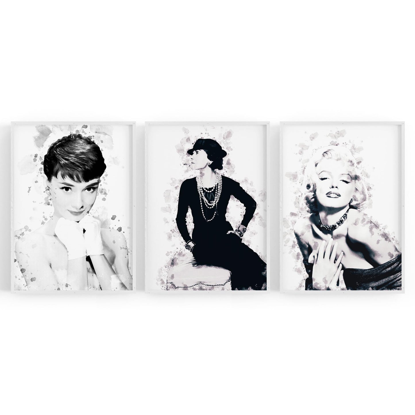 Set of Fashion Icons Ink Style Minimal Wall Art #2 - The Affordable Art Company