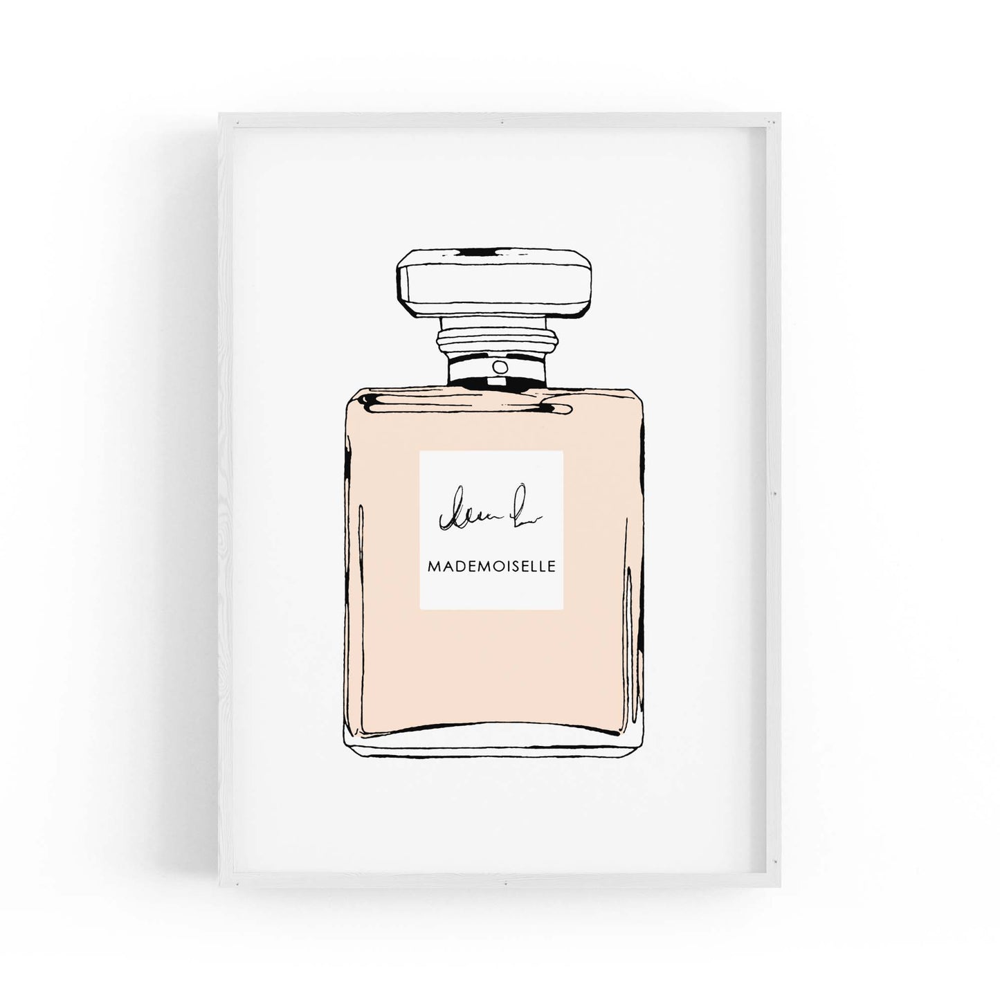 Peach Minimal Perfume Bottle Fashion Wall Art - The Affordable Art Company