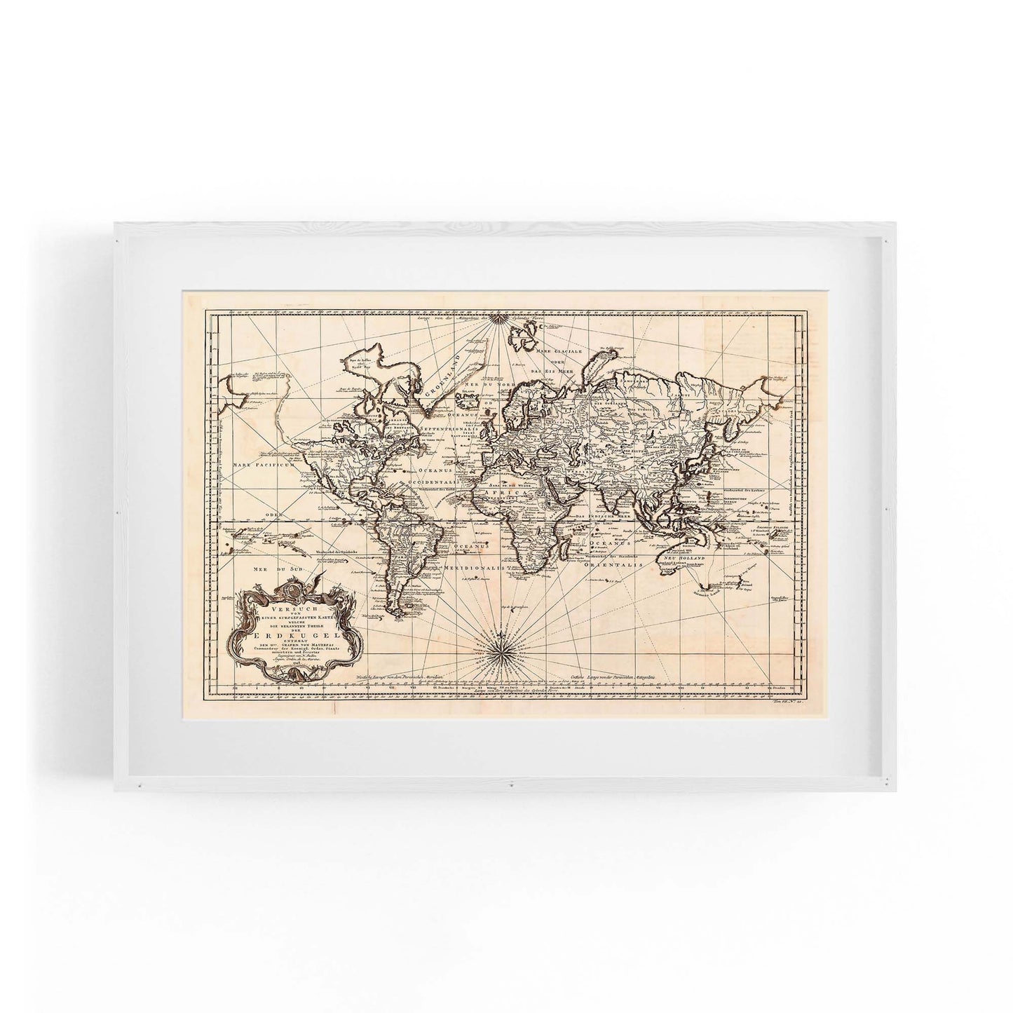 Vintage World Map Old Wall Art #3 - The Affordable Art Company