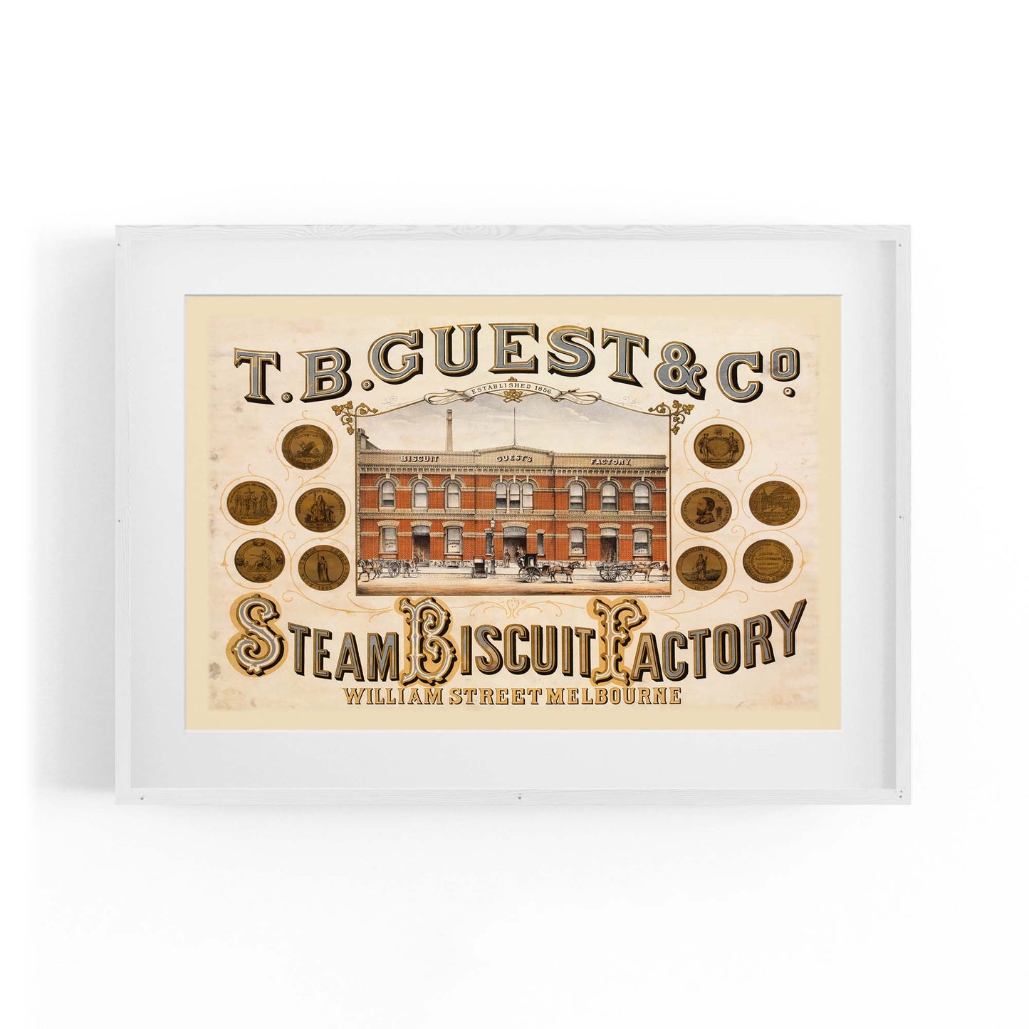 Steam Biscuit Factory Melbourne Vintage Wall Art #1 - The Affordable Art Company