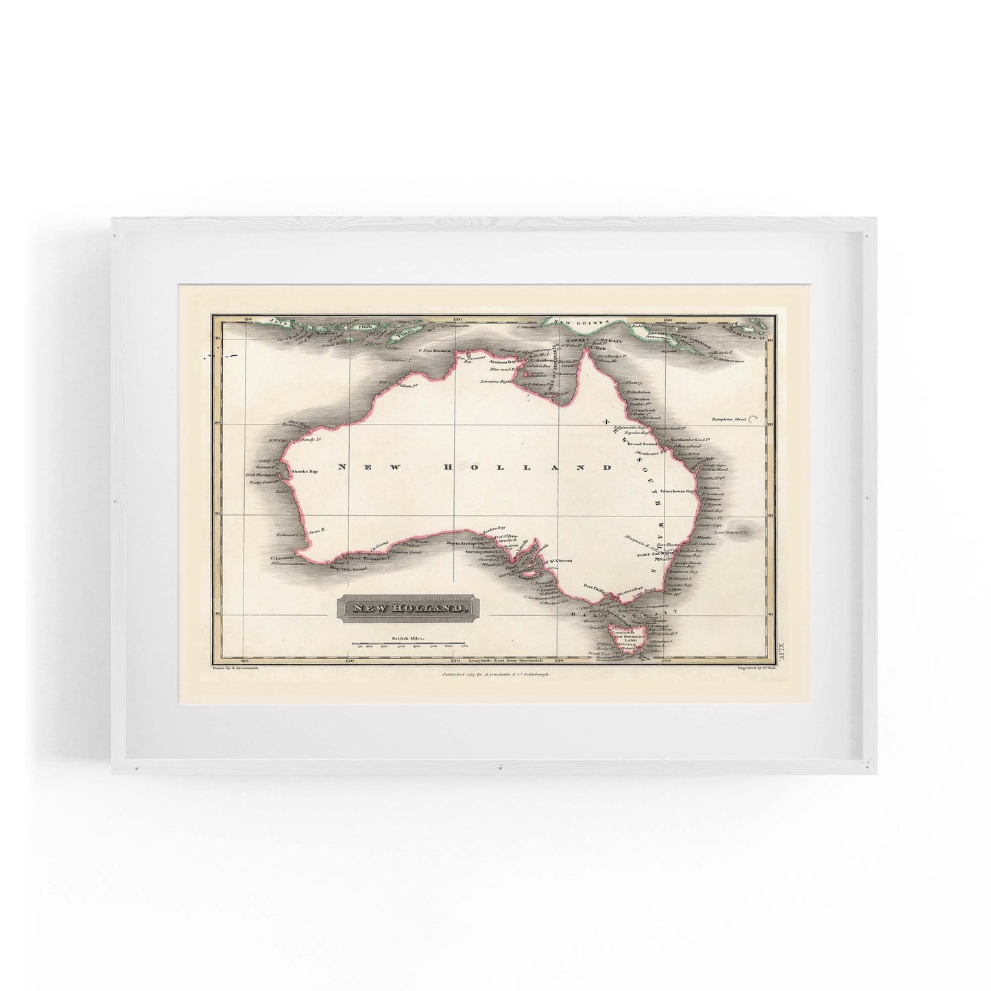 Australia Vintage Map Old Home Office Wall Art - The Affordable Art Company